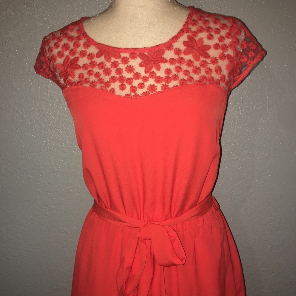 Guess Slip On Embroidered Dress Tie Waist Stretch - Picture 2 of 5